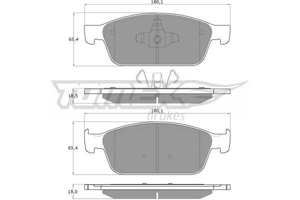 TOMEX BRAKES Piduriklotsi komplekt,ketaspidur TX 18-91